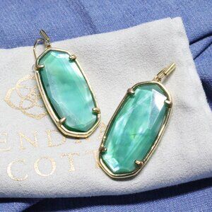 Kendra Scott Faceted Elle Drop Earrings, Gold Jade Green Illusion